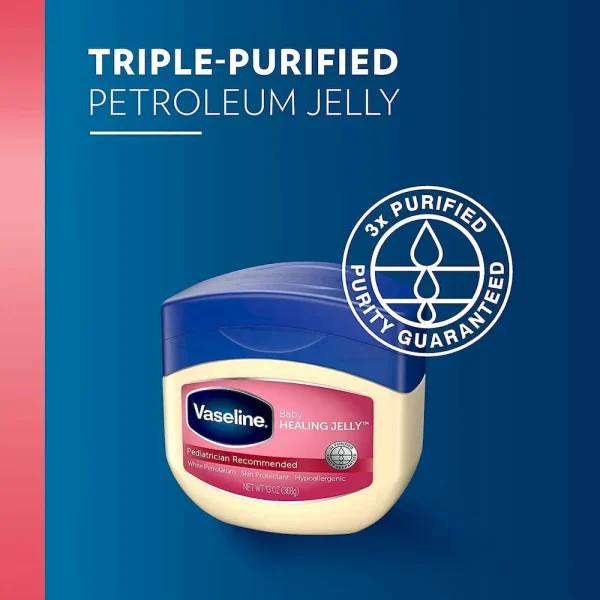 Vaseline Petroleum Jelly Baby Skincare Protective & Pure 4 Count Treats Dry Skin And Prevents Chaffed Skin From Diaper Rash Hypoallergenic And Gentle On Skin 13oz - Image 2