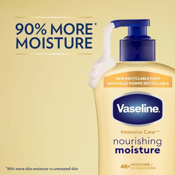 Vaseline Intensive Care Nourishing Moisture Body Lotion 3 Pk Made with Ultra-Hydrating Lipids + Pure Oat Extract for Dry Skin. for Nourished. Healthy-Looking Skin 20.3 oz - Image 6