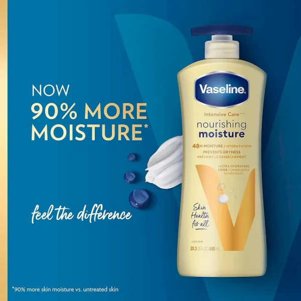 Vaseline Intensive Care Nourishing Moisture Body Lotion for Dry Skin. Made with Ultra-Hydrating Lipids + Pure Oat Extract for Nourished. Healthy-Looking Skin 20.3 oz - Image 6