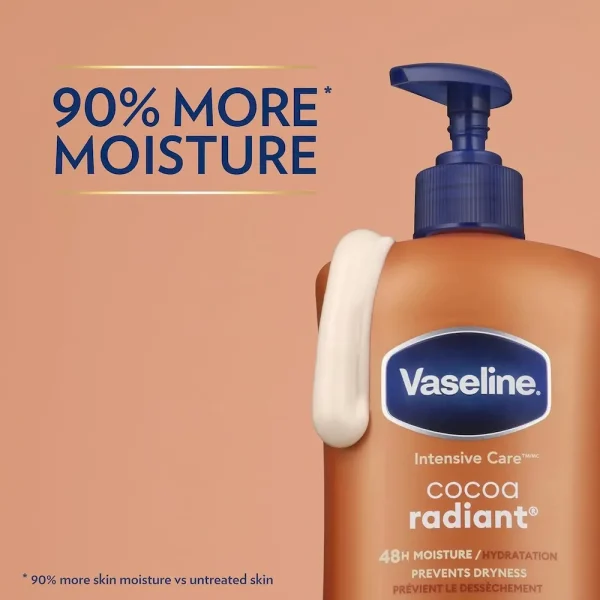 Vaseline Intensive Care Body Lotion Cocoa Radiant for Dry Skin Lotion Made with Ultra-Hydrating Lipids and Pure Cocoa Butter for a Long-Lasting. Radiant Glow 32 Oz - Image 6