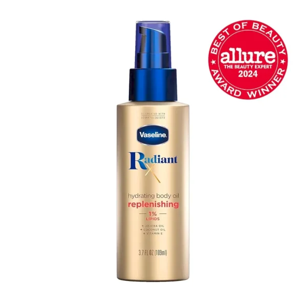 Vaseline Radiant X Replenishing and Hydrating Body Oil with 1% Lipids. Jojoba Oil. Coconut Oil. & Vitamin E 3.7 oz - Image 3