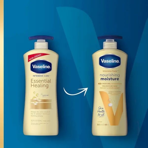 Vaseline Intensive Care Nourishing Moisture Body Lotion for Dry Skin. Made with Ultra-Hydrating Lipids + Pure Oat Extract for Nourished. Healthy-Looking Skin 20.3 oz - Image 10