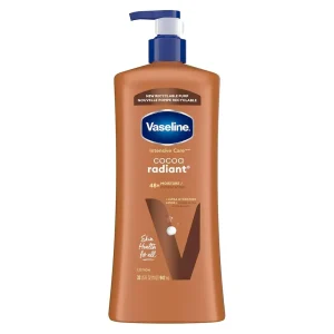 Vaseline Intensive Care Body Lotion Cocoa Radiant for Dry Skin Lotion Made with Ultra-Hydrating Lipids and Pure Cocoa Butter for a Long-Lasting. Radiant Glow 32 Oz