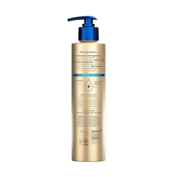 Vaseline Radiant X Even Tone Nourishing Body Lotion With 1% Niacinamide. Coconut Oil. Vitamin C. & Peptides 11 oz - Image 2