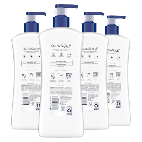 Vaseline Intensive Care Body Lotion 4 Pack Sensitive Skin Relief For Dry Skin With Colloidal Oatmeal and Ultra-Hydrating Lipids 20.3 oz - Image 2
