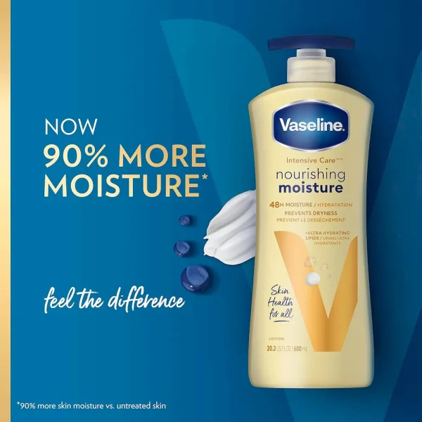 Vaseline Intensive Care Body Lotion Nourishing Moisture 4 Count for Dry Skin. with Ultra-Hydrating Lipids + Pure Oat Extract 20.3 oz - Image 4