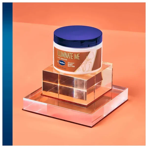 Vaseline Illuminate Me Shea Butter Whipped Body Butter for Melanin Rich Skin Provides 24 Hour Moisturization for Dry Skin 11 oz - Image 3
