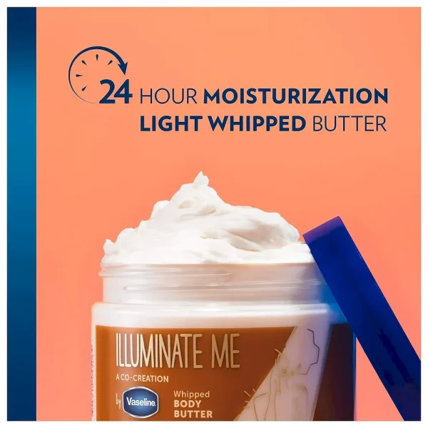 Vaseline Illuminate Me Shea Butter Whipped Body Butter for Melanin Rich Skin Provides 24 Hour Moisturization for Dry Skin 11 oz - Image 5