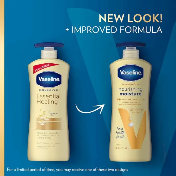 Vaseline Intensive Care Nourishing Moisture Body Lotion for Dry Skin. Made with Ultra-Hydrating Lipids + Pure Oat Extract for Nourished. Healthy-Looking Skin 20.3 oz - Image 3