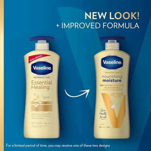 Vaseline Intensive Care Body Lotion Nourishing Moisture 4 Count for Dry Skin. with Ultra-Hydrating Lipids + Pure Oat Extract 20.3 oz - Image 3
