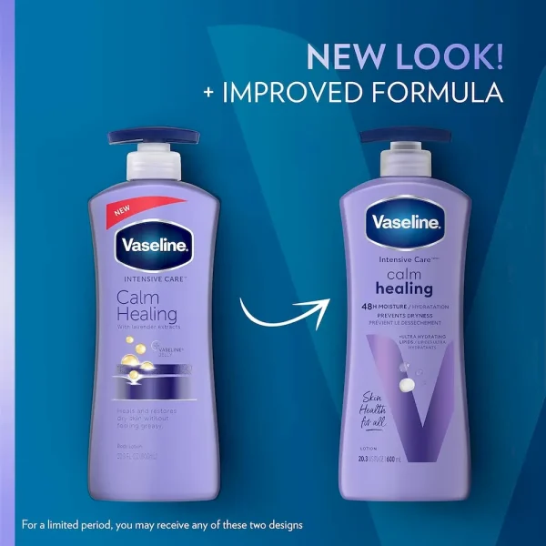 Vaseline Intensive Care Calm Healing Body Lotion 4 Count for Dry Skin Lotion Made with Ultra-Hydrating Lipids and Lavender Extract to Heal and Restore Dry Skin 20.3 Oz - Image 3