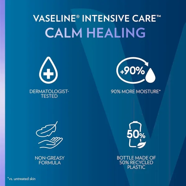 Vaseline Intensive Care Calm Healing Body Lotion 4 Count for Dry Skin Lotion Made with Ultra-Hydrating Lipids and Lavender Extract to Heal and Restore Dry Skin 20.3 Oz - Image 9