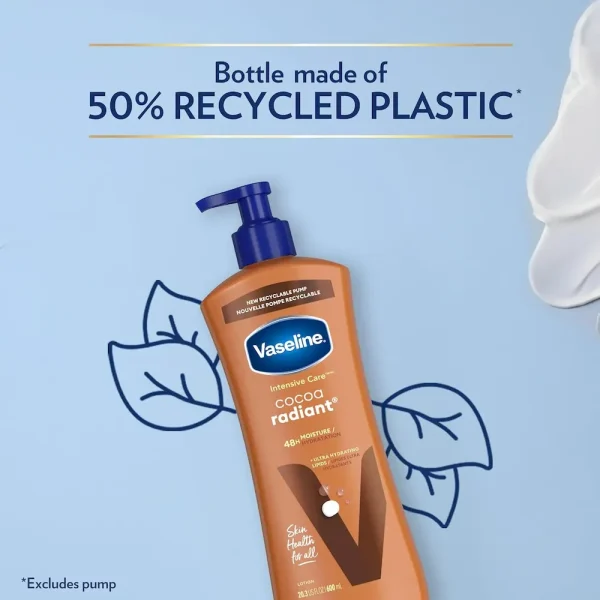 Vaseline Intensive Care Body Lotion Cocoa Radiant 3 count for Dry Skin Lotion Made with Ultra-Hydrating Lipids and Pure Cocoa Butter for a Long-Lasting. Radiant Glow 20.3 Oz - Image 5