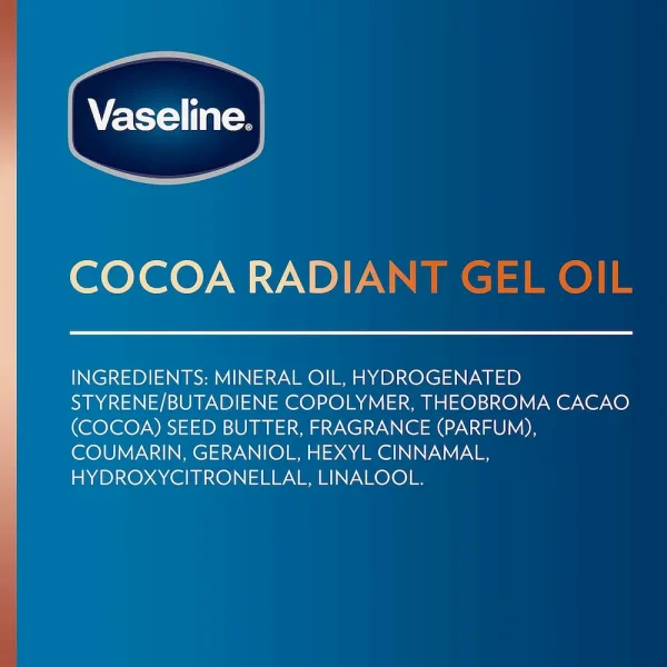 Vaseline Intensive Care Cocoa Radiant Pack of 3 for Glowing Skin Body Gel Oil Made with Pure Cocoa Butter + Replenishing Oils 6.8 oz - Image 8