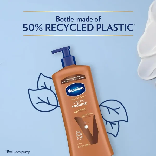 Vaseline Intensive Care Body Lotion Cocoa Radiant for Dry Skin Lotion Made with Ultra-Hydrating Lipids and Pure Cocoa Butter for a Long-Lasting. Radiant Glow 32 Oz - Image 4