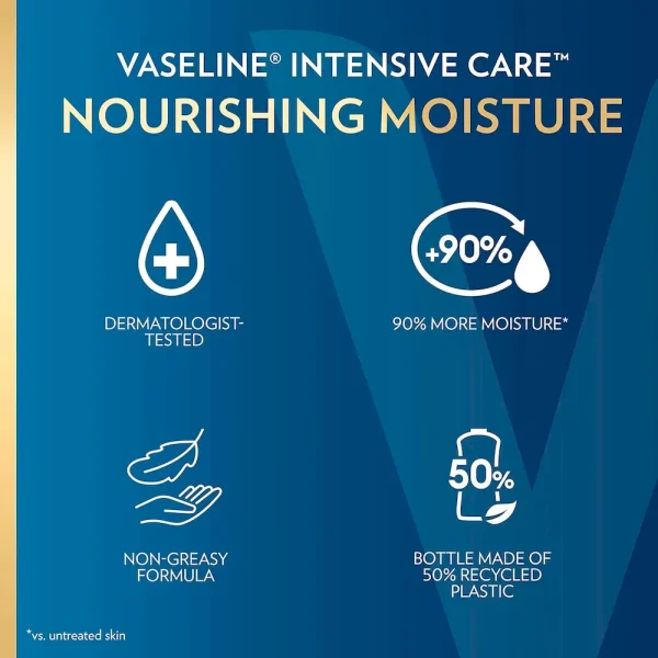 Vaseline Intensive Care Body Lotion Nourishing Moisture 4 Count for Dry Skin. with Ultra-Hydrating Lipids + Pure Oat Extract 20.3 oz - Image 8