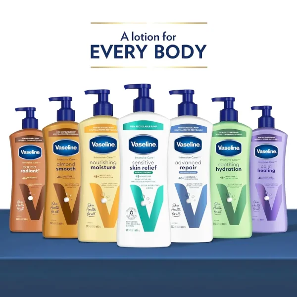 Vaseline Intensive Care Body Lotion 4 Pack Sensitive Skin Relief For Dry Skin With Colloidal Oatmeal and Ultra-Hydrating Lipids 20.3 oz - Image 10