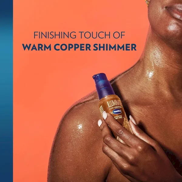 Vaseline Illuminate Me Shimmering Body Oil Created for Melanin Rich Skin. Illuminates Skin with Finishing Touch of Shimmer for Glowing Skin 3.3 oz - Image 4